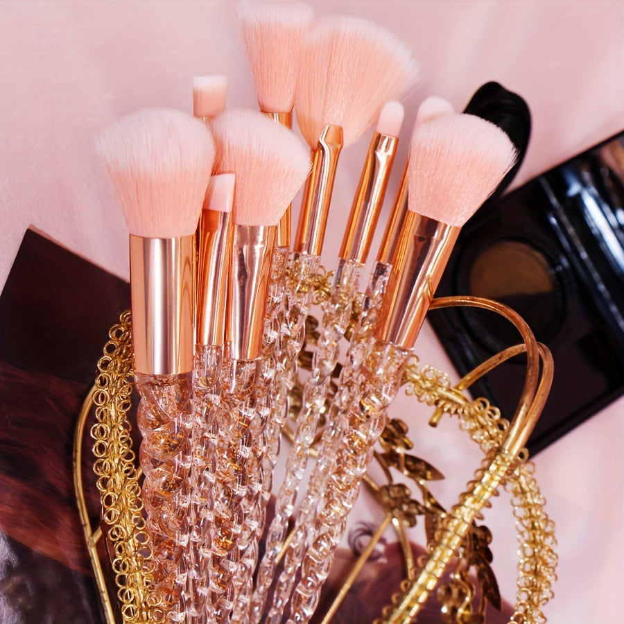 10pcs Oval Makeup Brush Set