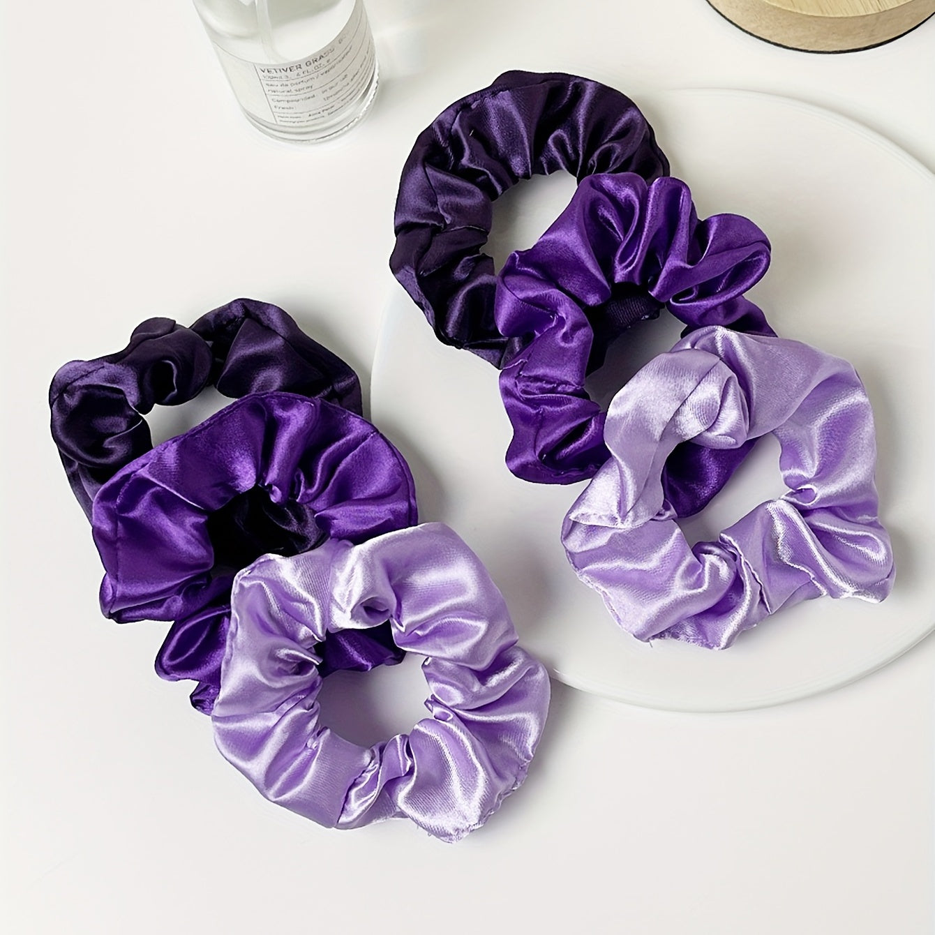 Purple Silky Scrunchies Hair Tie 6pcs