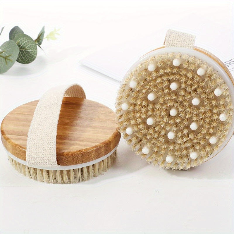 Real Wood Body Brush with Soft Massage Nodes