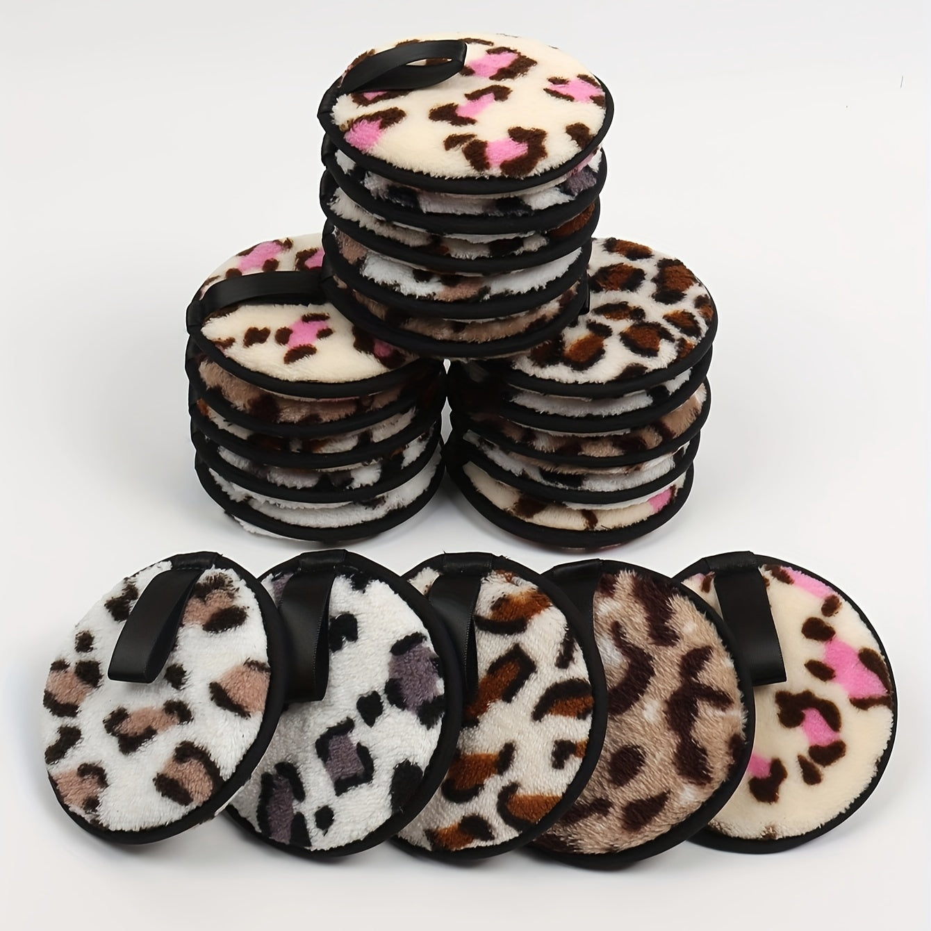 Leopard Print Reusable Double-Sided Facial Cleansing Puffs