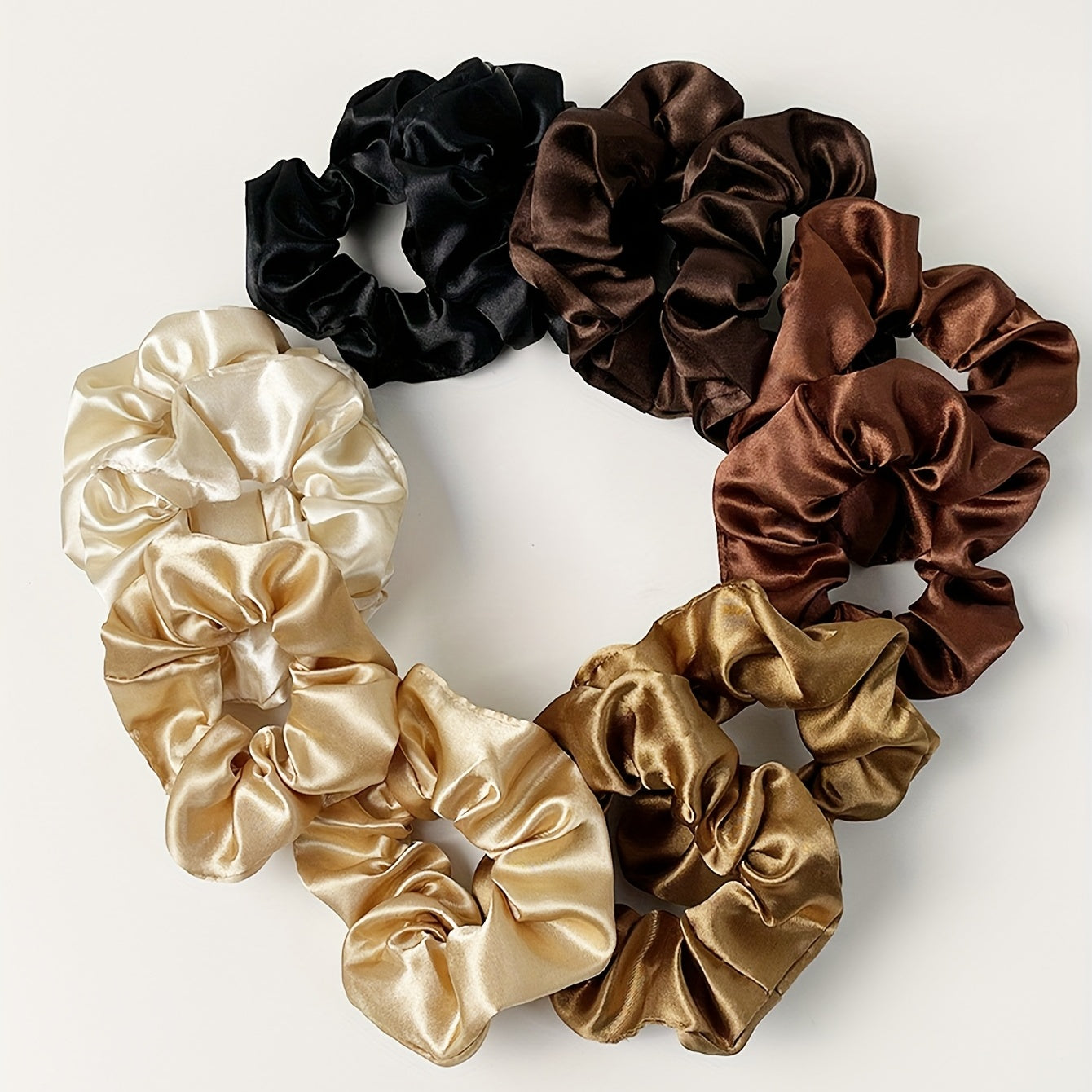 Silky Scrunchies Solid Color Hair Tie 12pcs