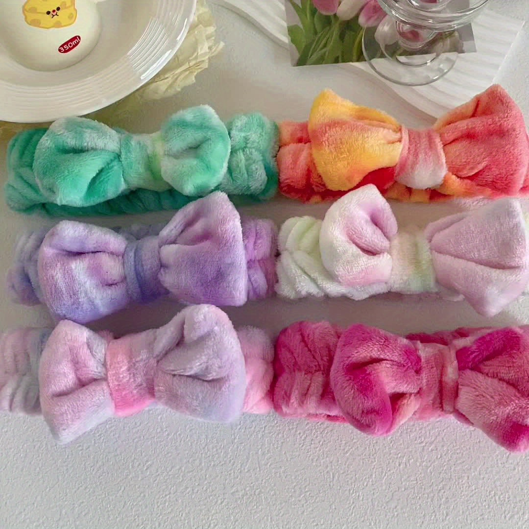 Tie-dye Bow Headband Wrist Set