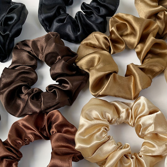 Silky Scrunchies Solid Color Hair Tie 12pcs