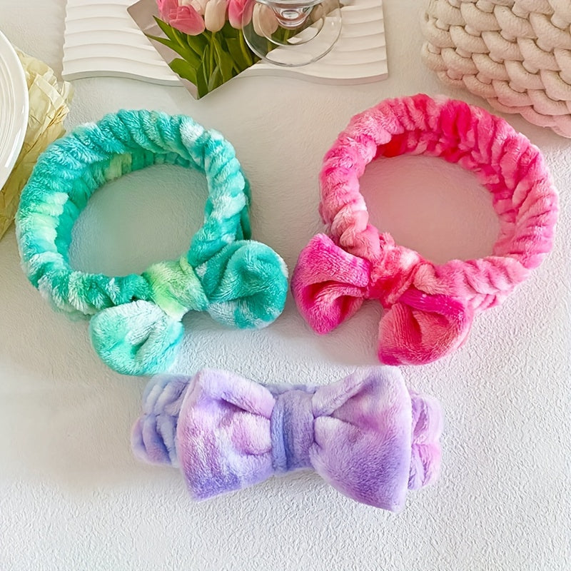 Tie-dye Bow Headband Wrist Set