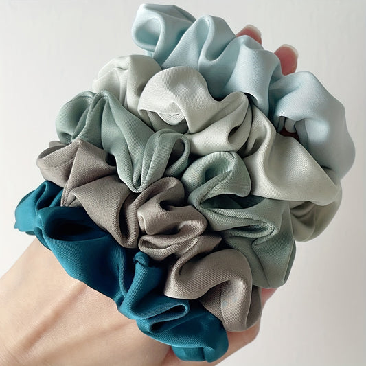 Sea Salt Colored Satin Scrunchies 5pcs