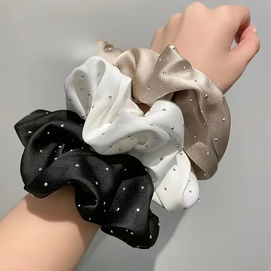 Elegant Satin Hair Scrunchies Set 3pcs