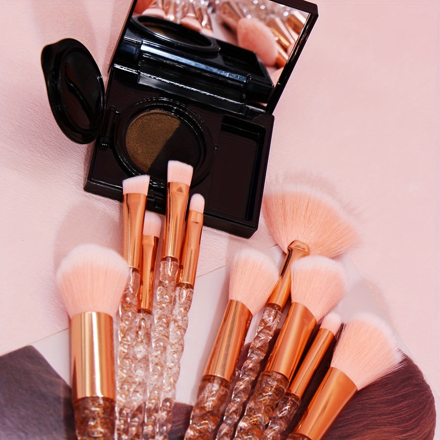 10pcs Oval Makeup Brush Set