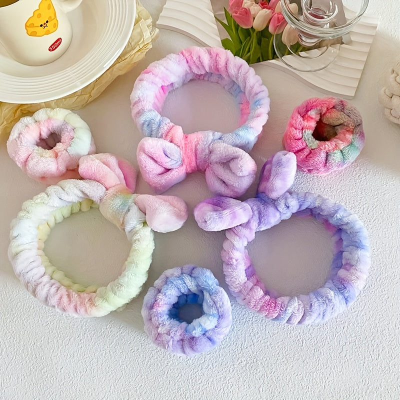 Tie-dye Bow Headband Wrist Set