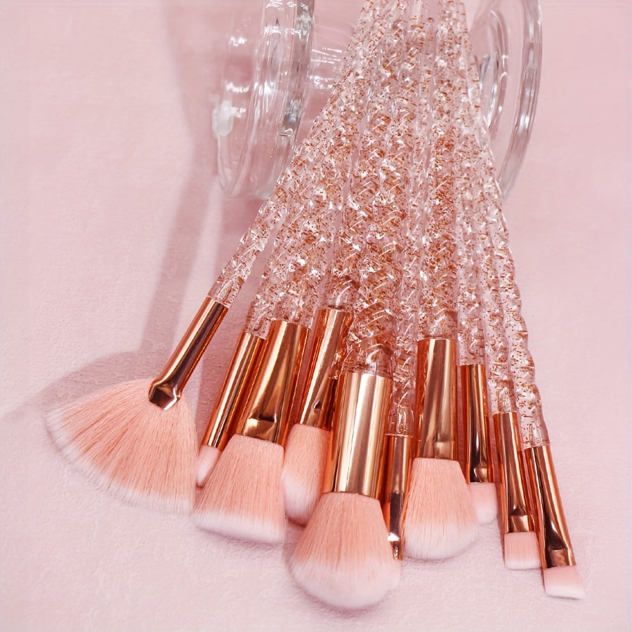 10pcs Oval Makeup Brush Set