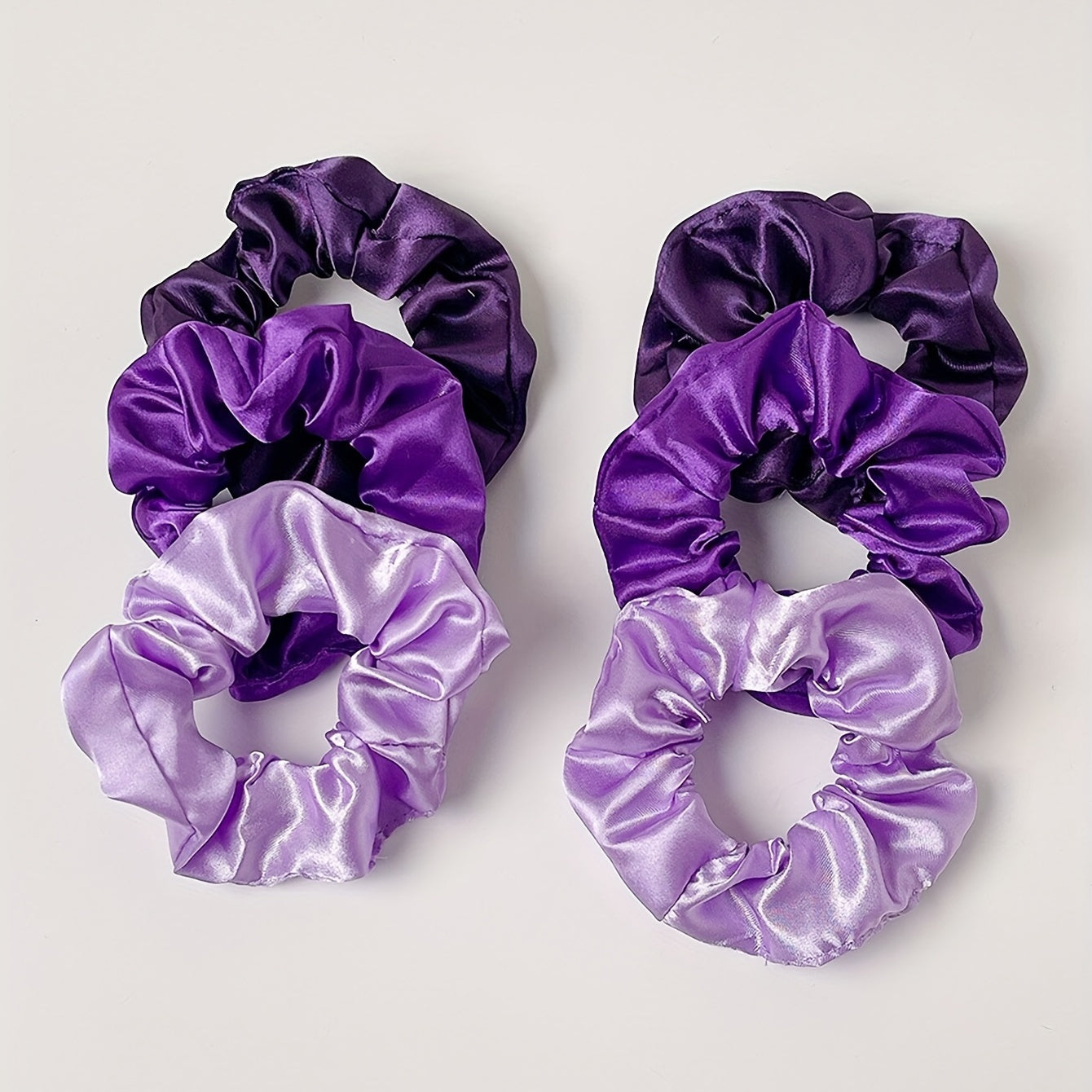 Purple Silky Scrunchies Hair Tie 6pcs