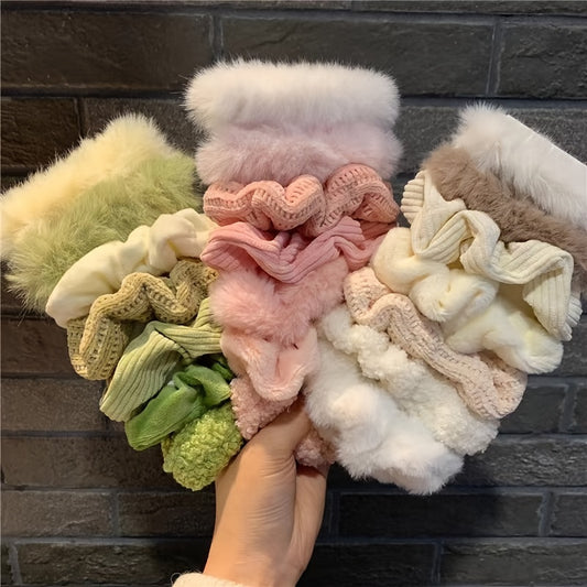 Cute Plush Hair Scrunchies 7pcs