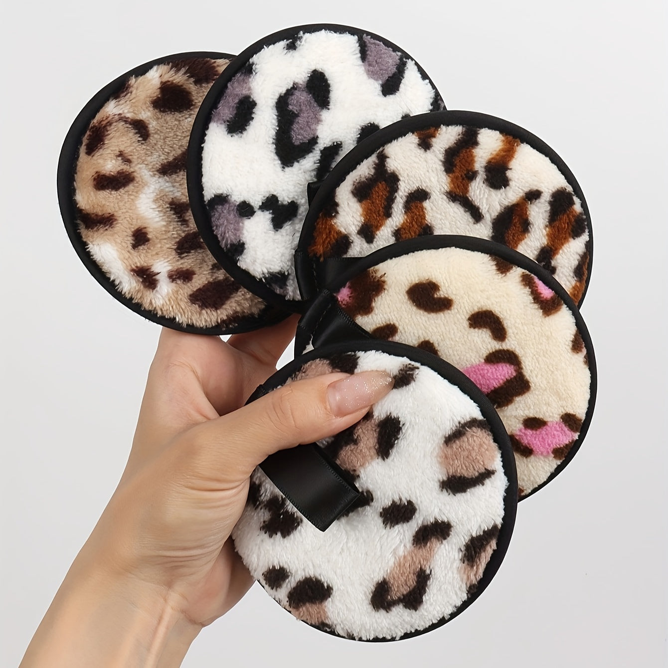 Leopard Print Reusable Double-Sided Facial Cleansing Puffs