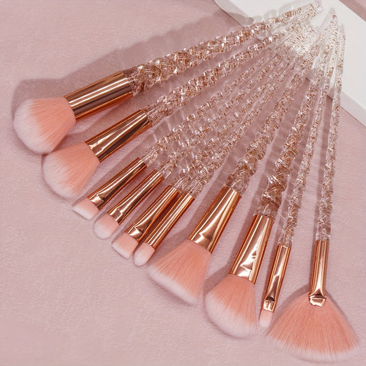 10pcs Oval Makeup Brush Set