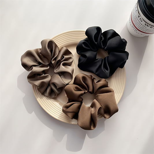 Elegant Satin Scrunchies 3pcs