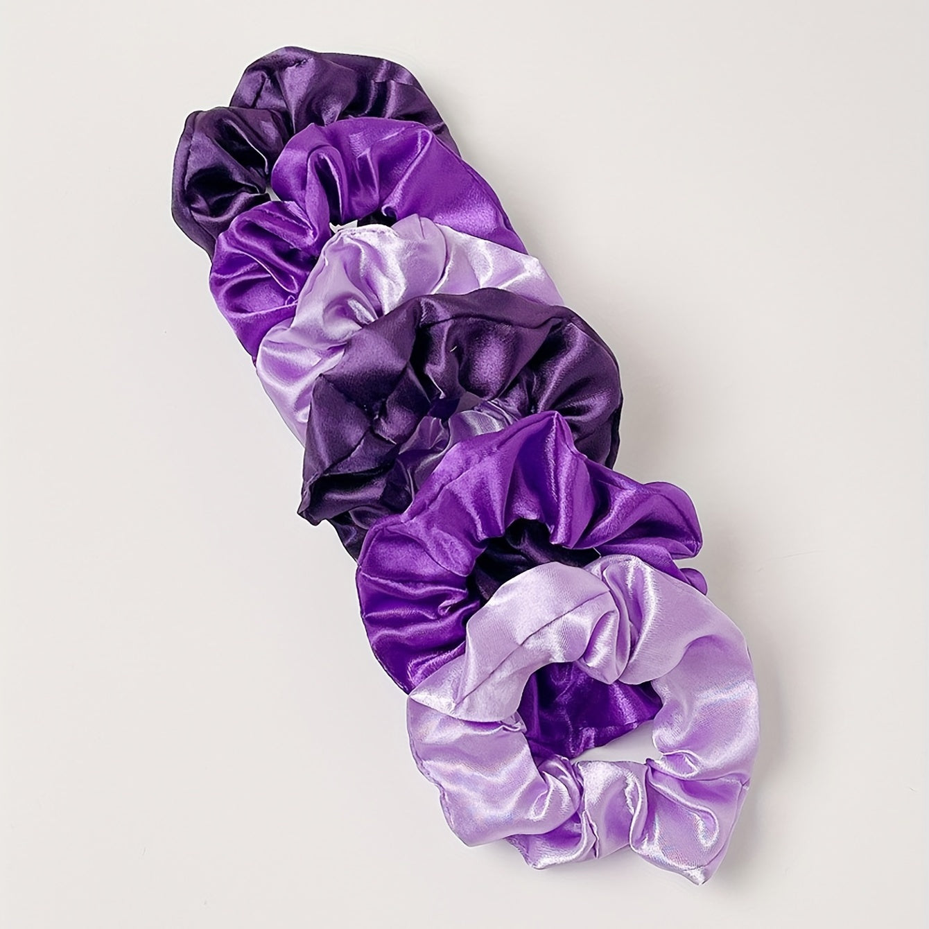 Purple Silky Scrunchies Hair Tie 6pcs